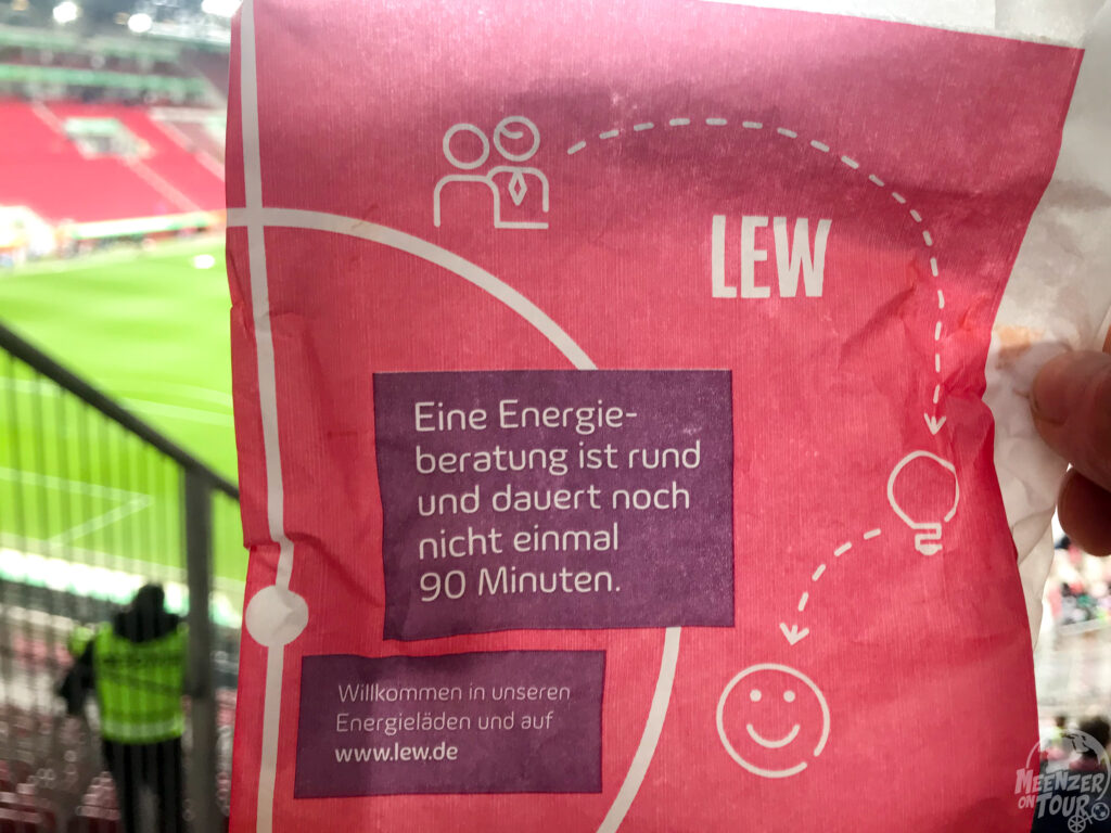 Hinweis auf eine Energieberatung auf der Pommes-Tüte - endlich mal sinnvolle Werbung